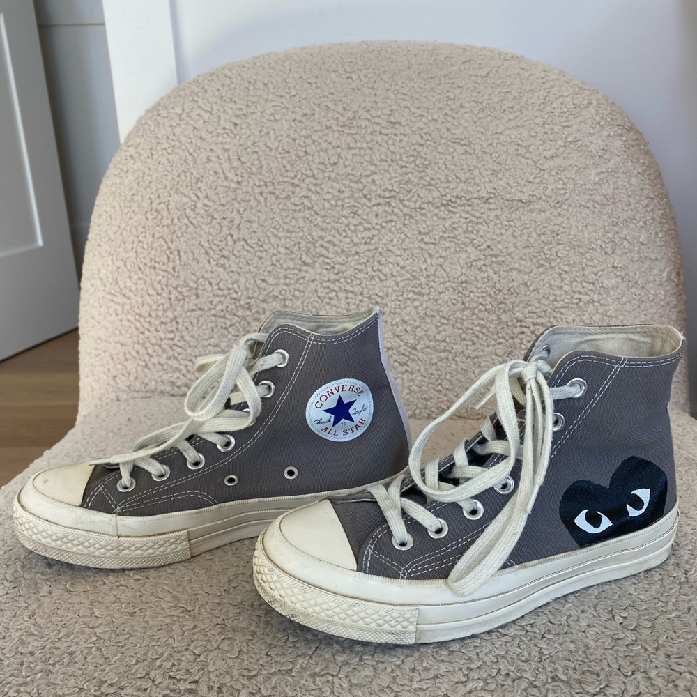 Converse x PLAY Comme des Garçons Gray High Top Sneakers